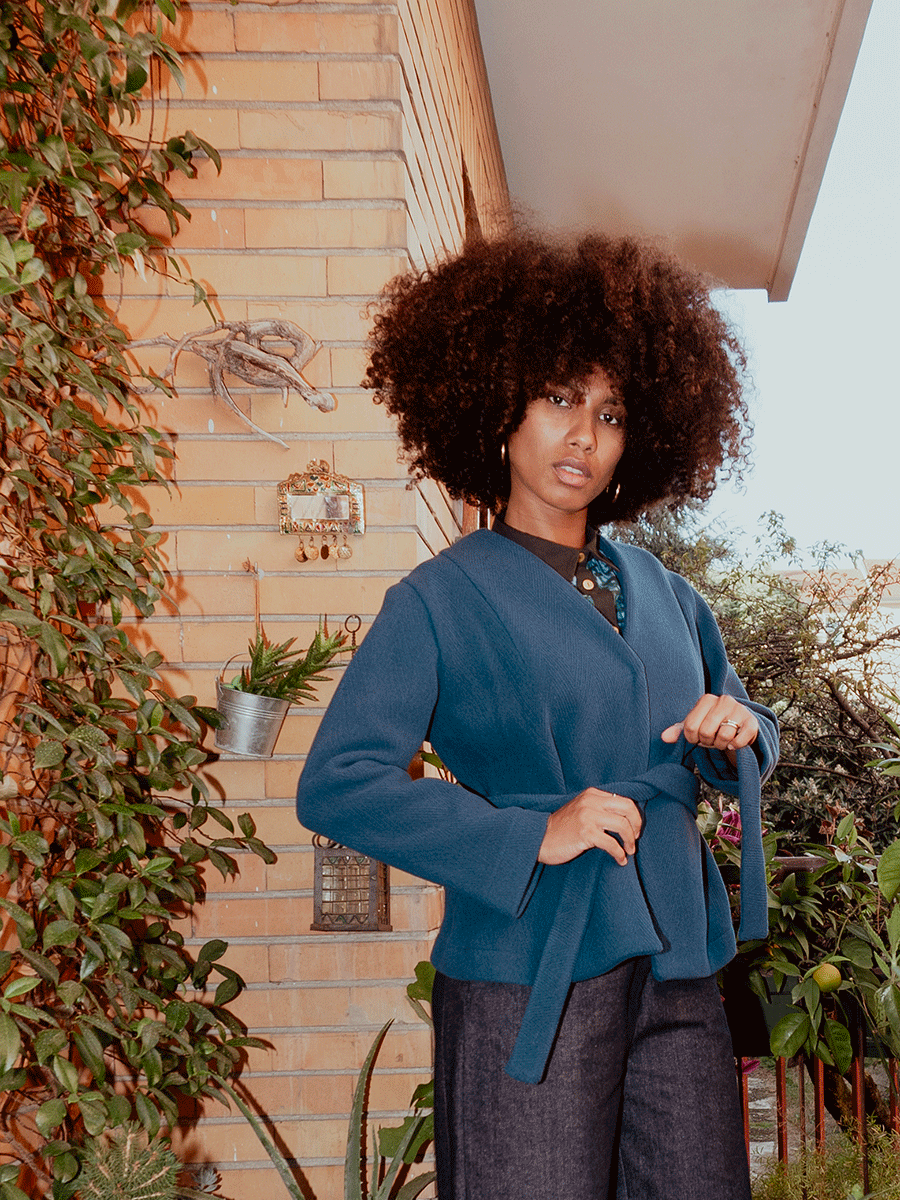 Short blue jacket