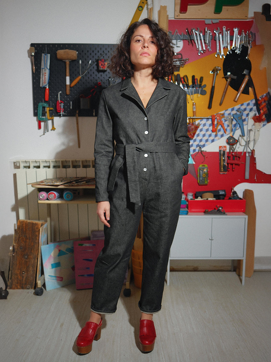 Denim palazzo trousers