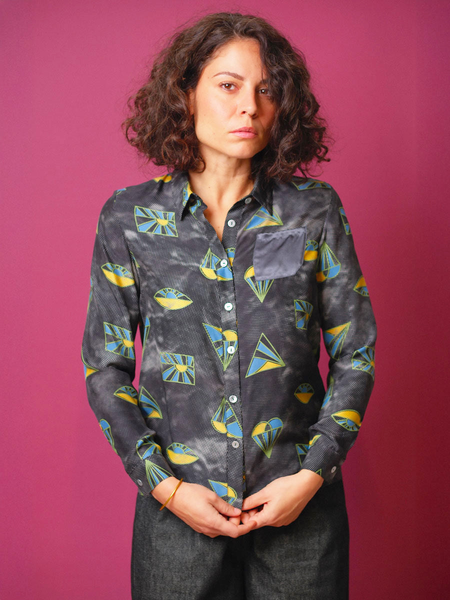 Lilac blue shirt