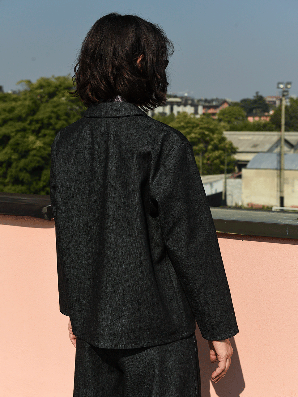 Denim palazzo trousers