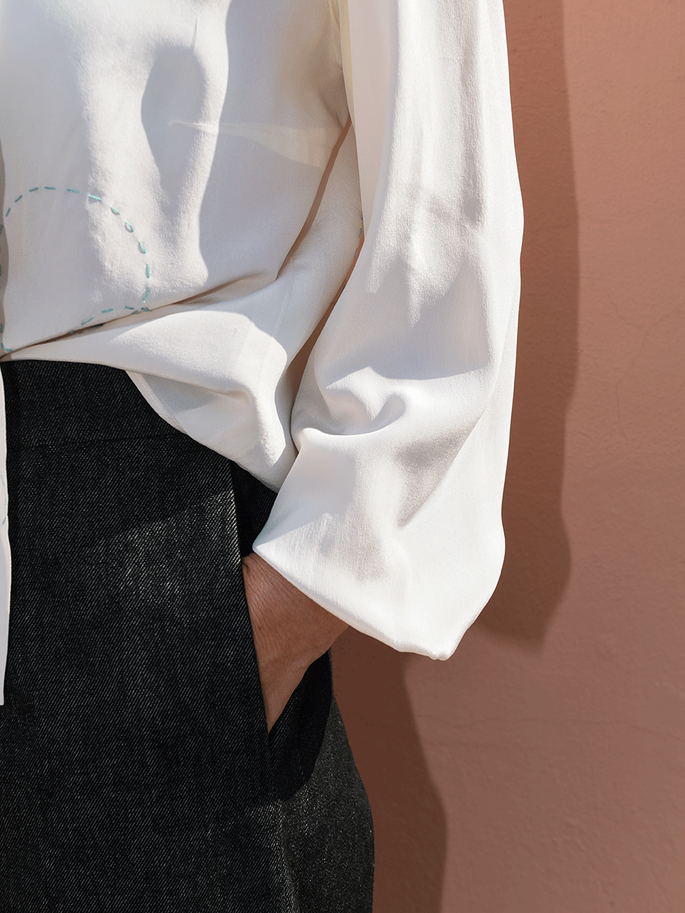 Denim palazzo trousers