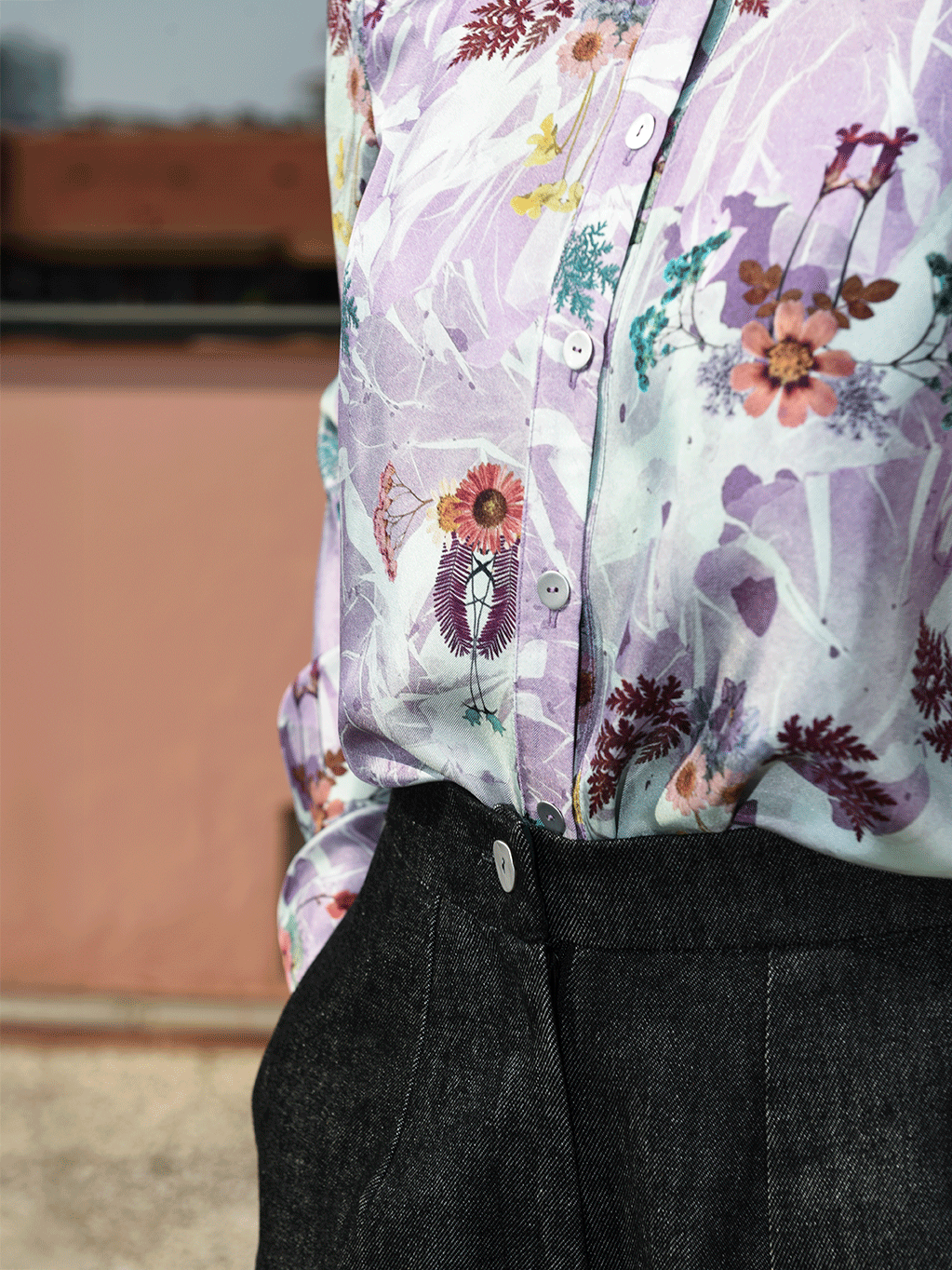 Denim palazzo trousers