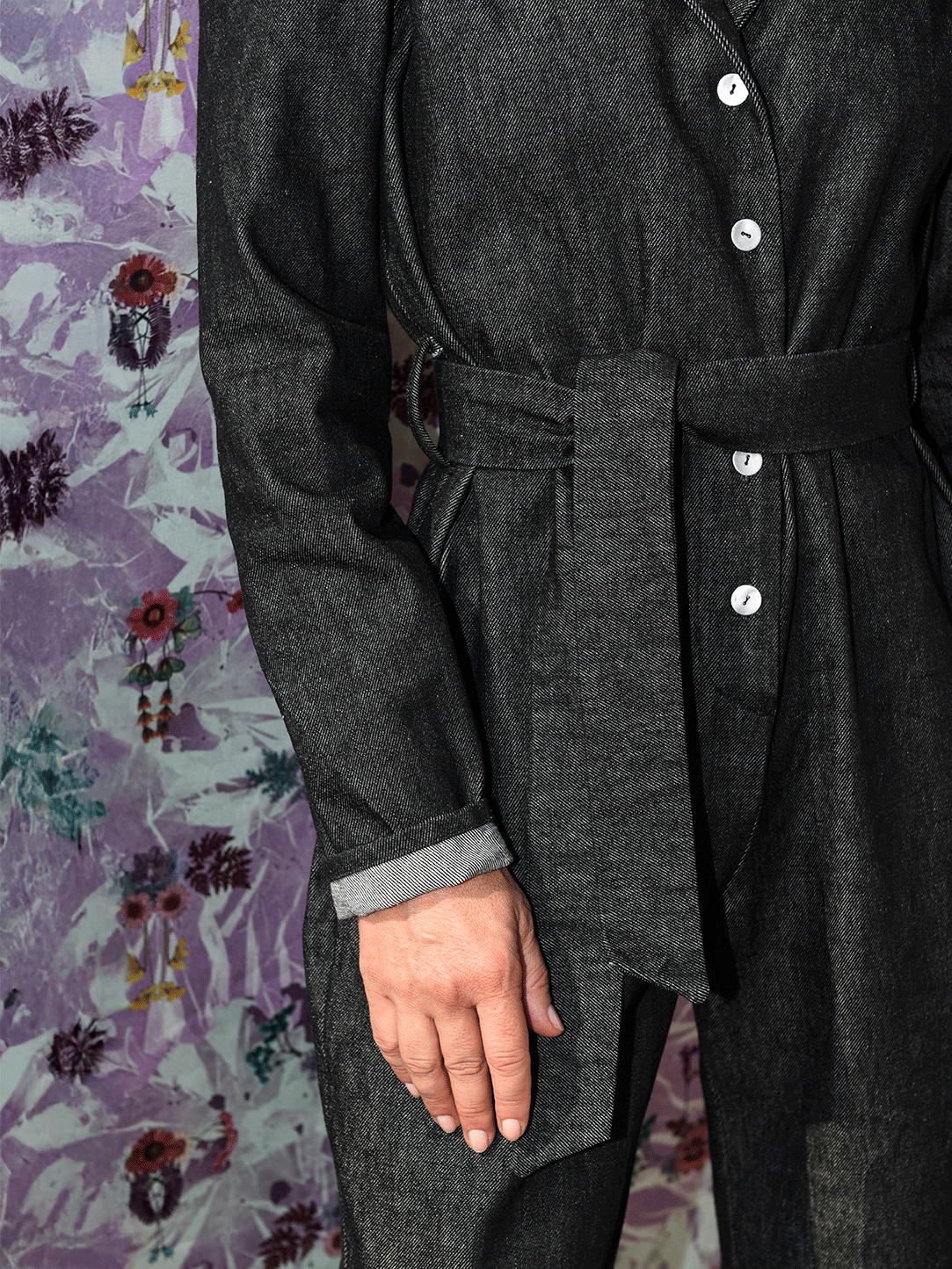 Denim palazzo trousers
