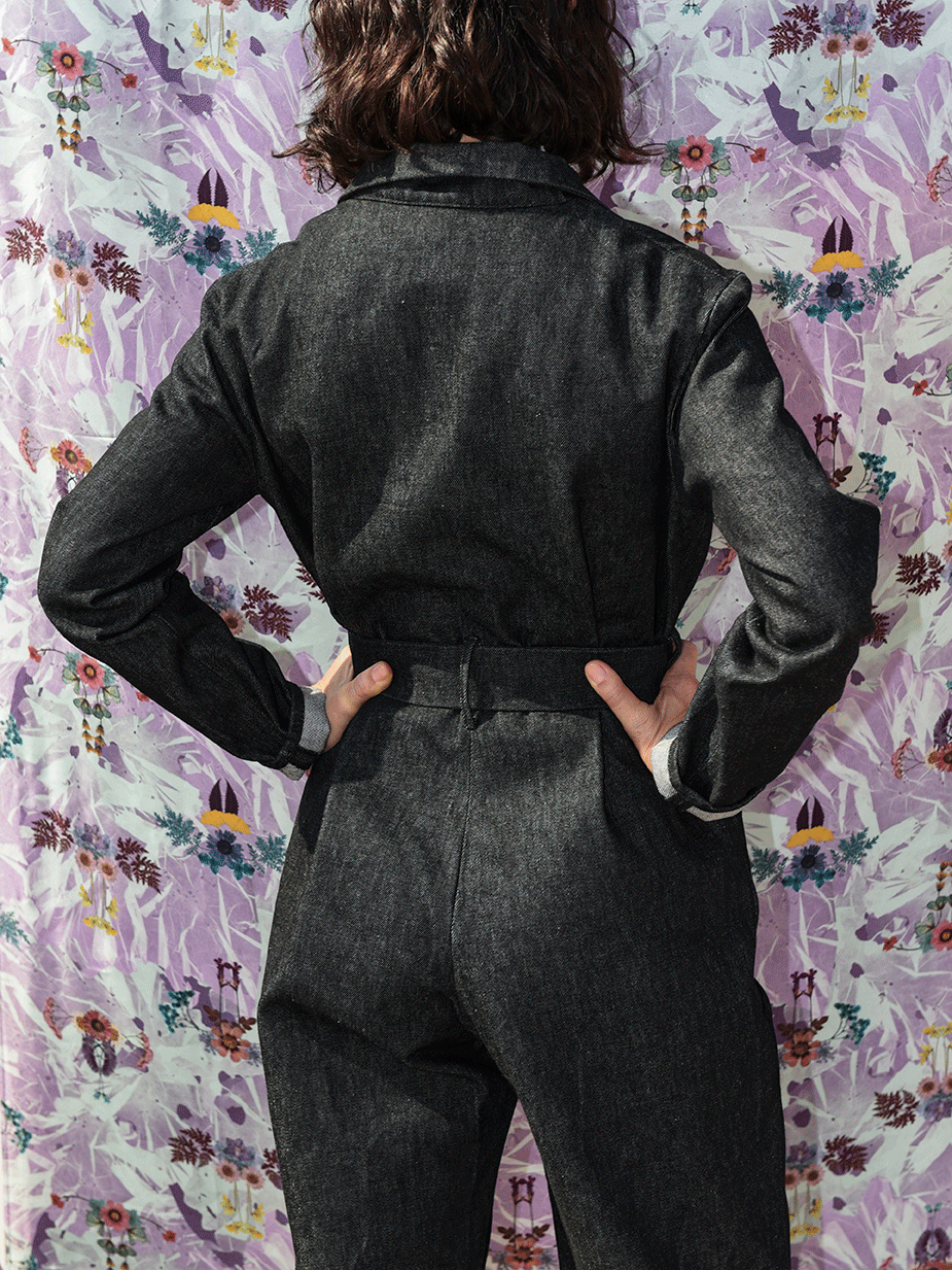 Denim palazzo trousers