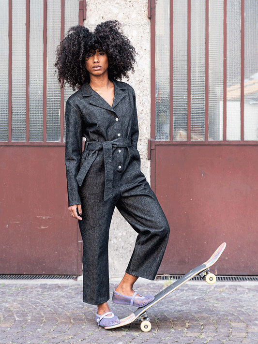Tuta workwear denim nero