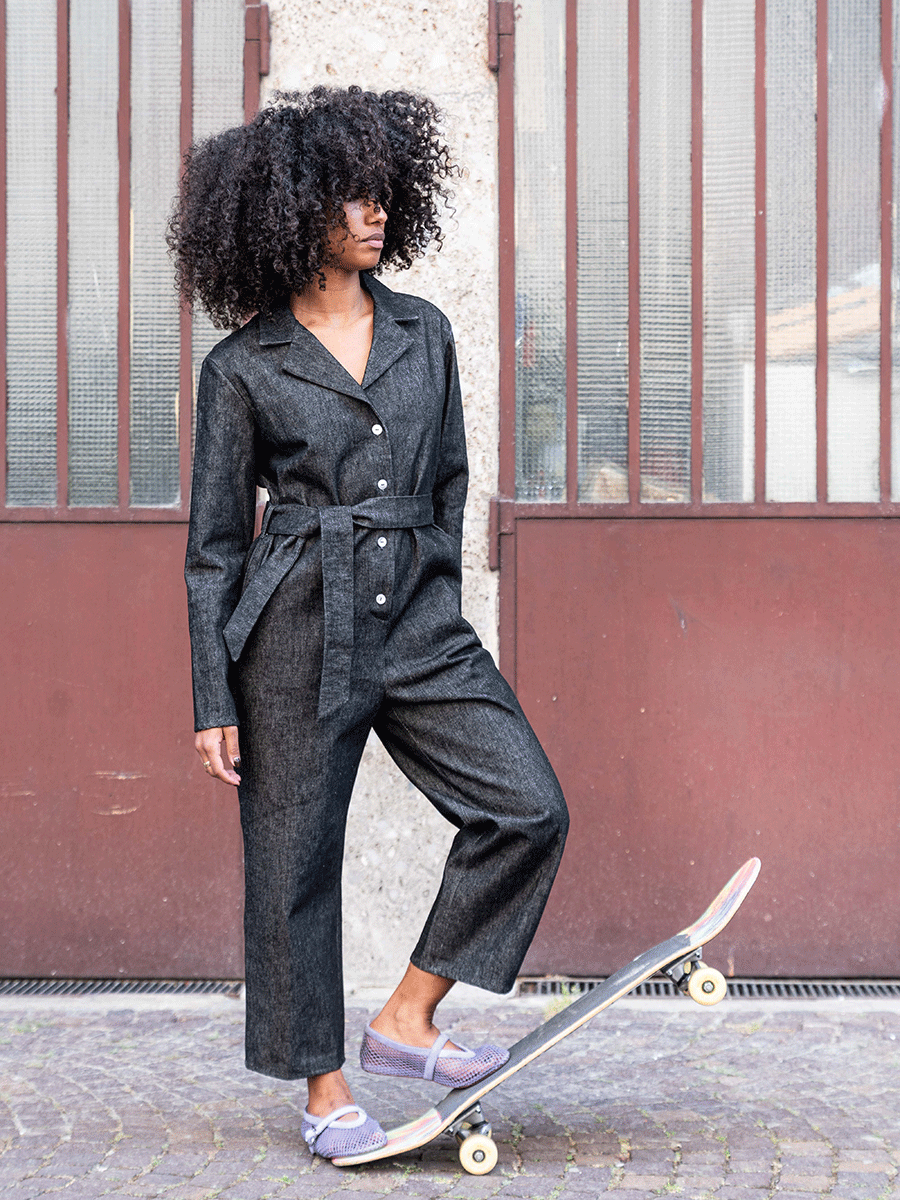 Tuta workwear denim nero