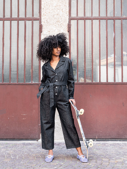 Tuta workwear denim nero