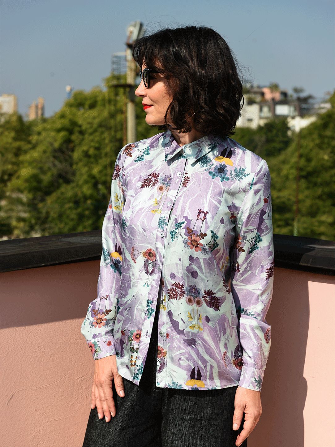Lilac blue shirt