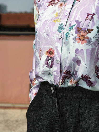 Denim palazzo trousers