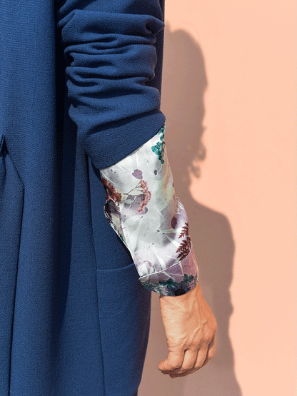 Blue kimono coat