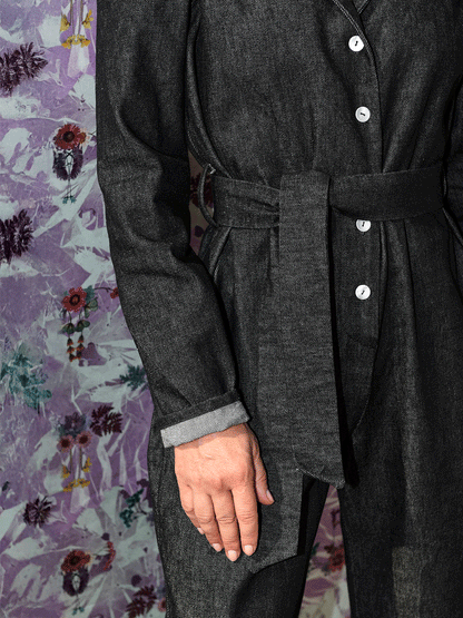 Denim palazzo trousers